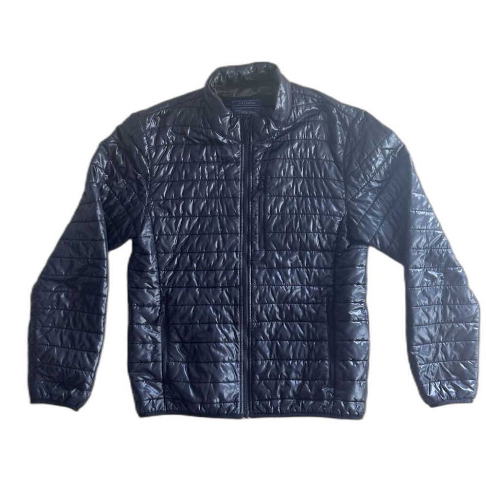 J Crew Puffer Jacket Black 3 in 1 System Primaloft Packable Full Zip Mens Medium